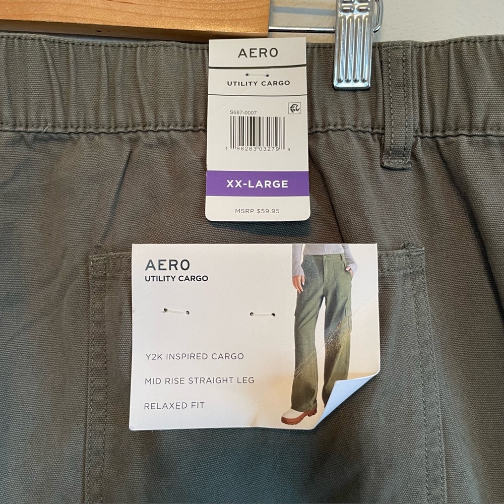 Aeropostale Mid Rise Utility Cargo Pants 100% Cotton Relaxed Fit - Picture 6 of 15
